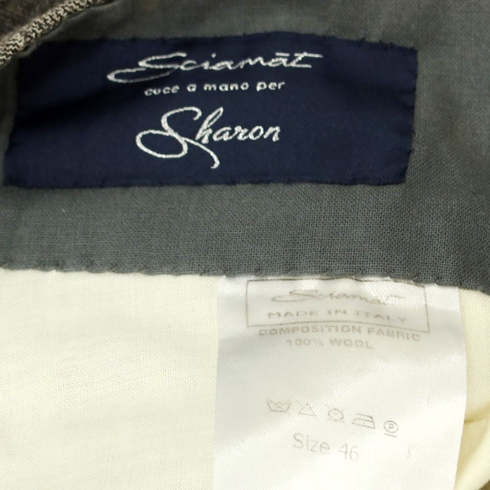【中古】シャマット Sciamat ウール チェック ドレススラックスパンツ ウォームグレー系【 46 】【 状態ランクC 】【 メンズ 】