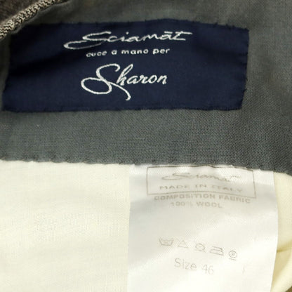 【中古】シャマット Sciamat ウール チェック ドレススラックスパンツ ウォームグレー系【 46 】【 状態ランクC 】【 メンズ 】