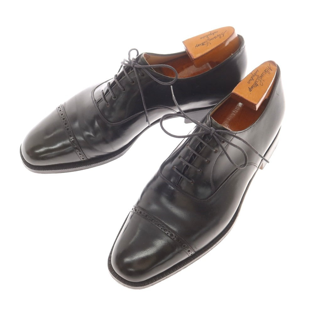 【中古】シルバノラッタンジ Silvano Lattanzi サンモトヤマ別注 コードバン ストレートチップ ドレスシューズ ブラック【 7 1/2 】【 状態ランクC 】【 メンズ 】