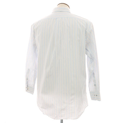 【中古】ニューヨーカー NEWYORKER コットン系 ストライプ ボタンダウン ドレスシャツ ホワイトxブルー【サイズXL】【 状態ランクB 】【 メンズ 】