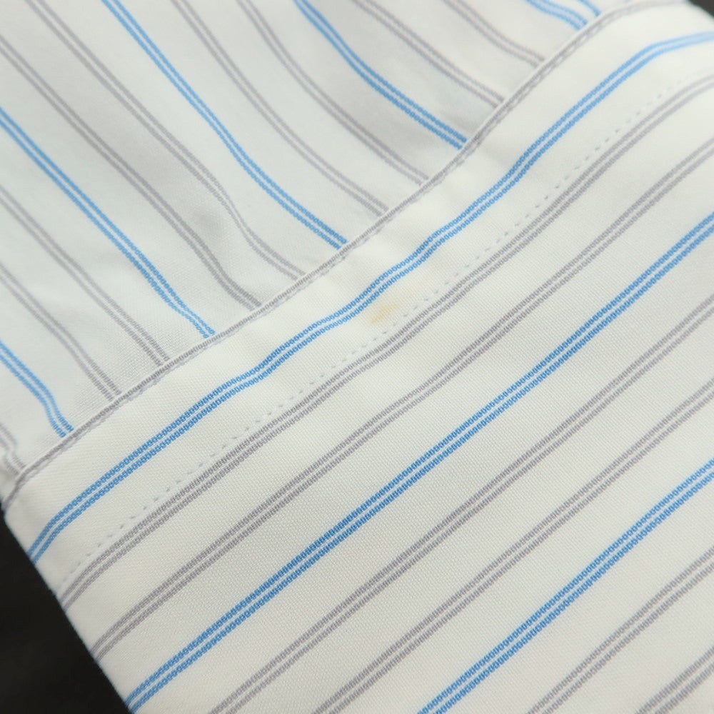 【中古】ニューヨーカー NEWYORKER コットン系 ストライプ ボタンダウン ドレスシャツ ホワイトxブルー【サイズXL】【 状態ランクB 】【 メンズ 】