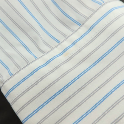 【中古】ニューヨーカー NEWYORKER コットン系 ストライプ ボタンダウン ドレスシャツ ホワイトxブルー【サイズXL】【 状態ランクB 】【 メンズ 】