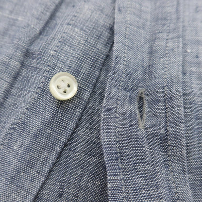 【中古】ギローバー GUY ROVER リネン ワイドカラー カジュアルシャツ ネイビー【サイズL】【 状態ランクC 】【 メンズ 】