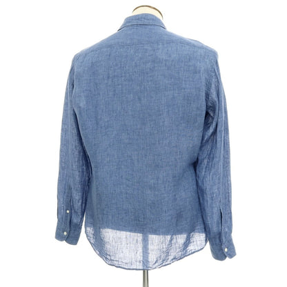 【中古】フェアファクス FAIRFAX リネン カジュアルシャツ ネイビーブルー【サイズLL】【 状態ランクC 】【 メンズ 】