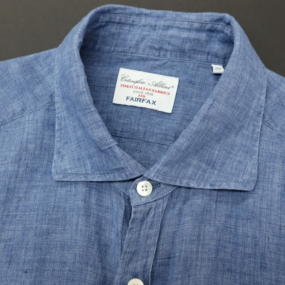 【中古】フェアファクス FAIRFAX リネン カジュアルシャツ ネイビーブルー【サイズLL】【 状態ランクC 】【 メンズ 】