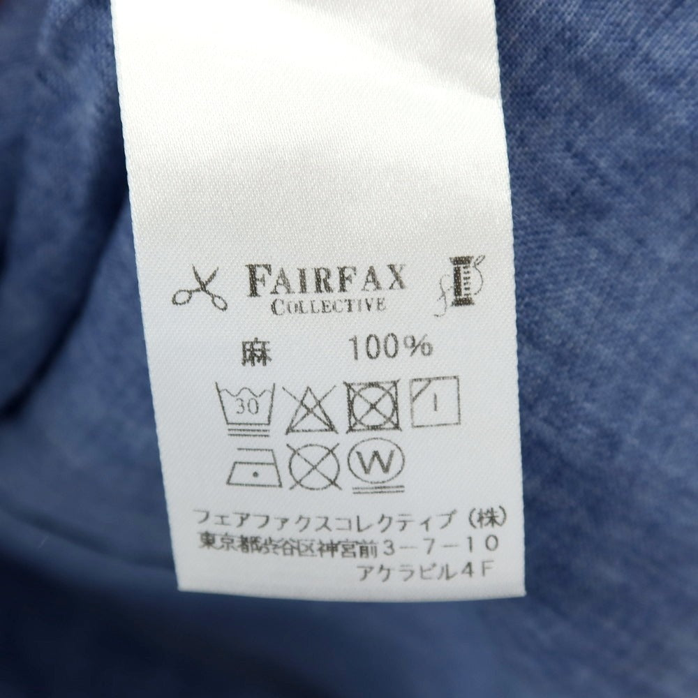 【中古】フェアファクス FAIRFAX リネン カジュアルシャツ ネイビーブルー【サイズLL】【 状態ランクC 】【 メンズ 】
