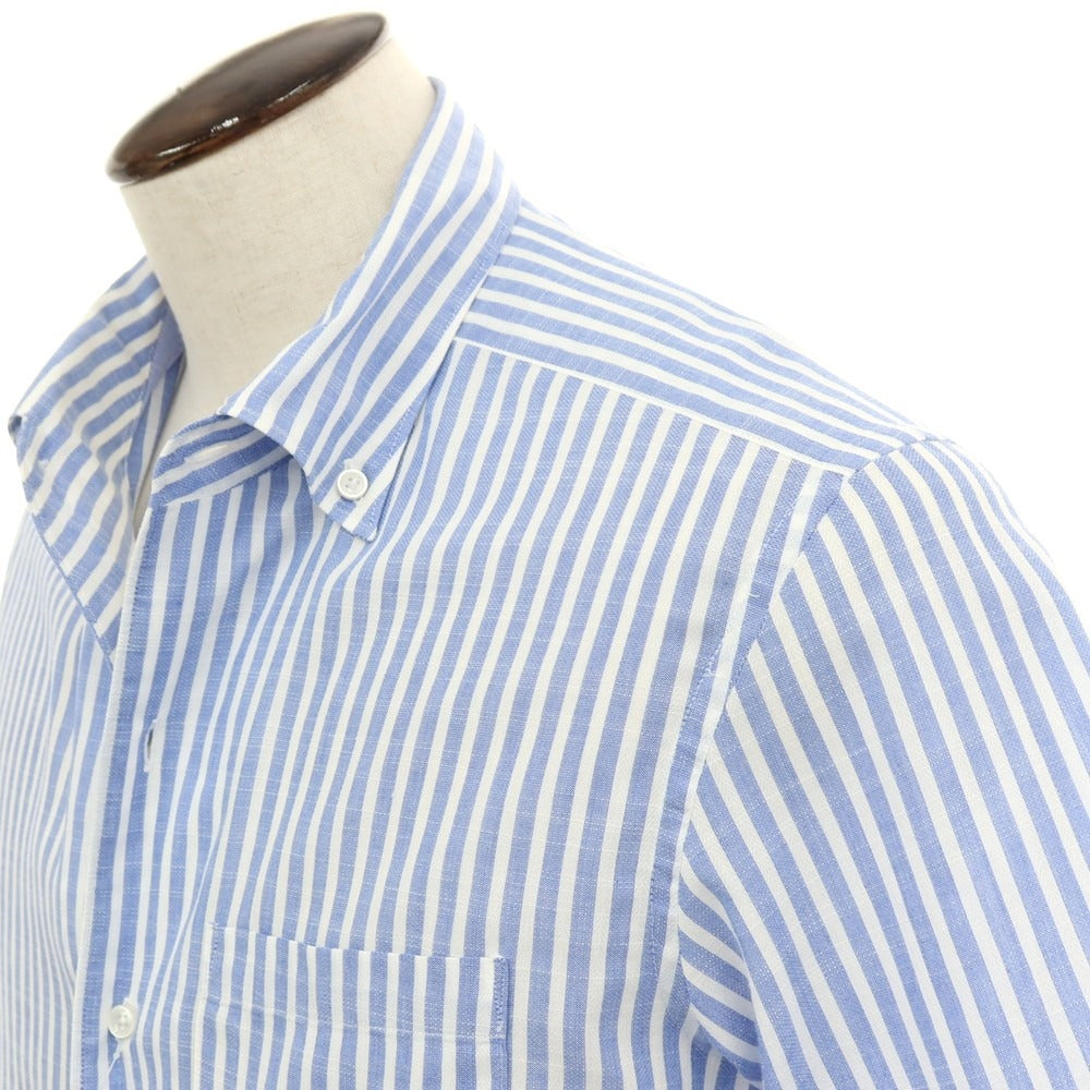 【中古】ダーバン D’URBAN コットン ストライプ 半袖シャツ ブルーxホワイト【サイズ43】【 状態ランクB 】【 メンズ 】