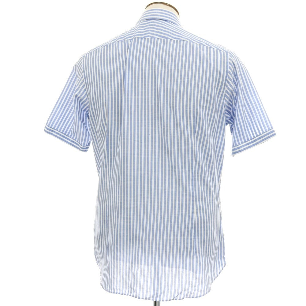【中古】ダーバン D’URBAN コットン ストライプ 半袖シャツ ブルーxホワイト【サイズ43】【 状態ランクB 】【 メンズ 】 [DPD]