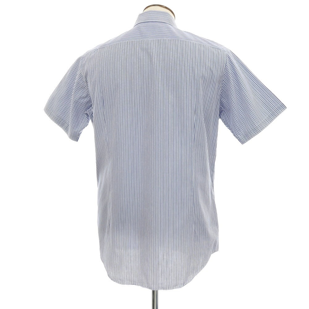 【中古】ダーバン D’URBAN コットン ストライプ 半袖シャツ ライトネイビーxホワイト【サイズ43】【 状態ランクB 】【 メンズ 】