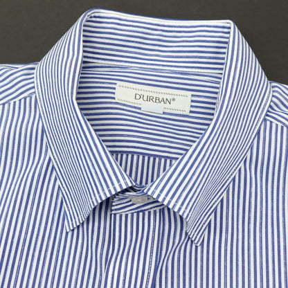 【中古】ダーバン D’URBAN コットン ストライプ 半袖シャツ ライトネイビーxホワイト【サイズ43】【 状態ランクB 】【 メンズ 】