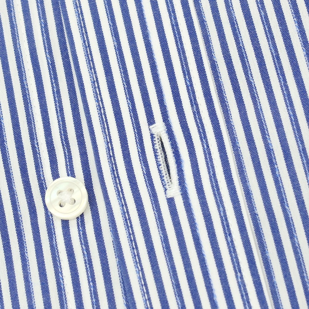 【中古】ダーバン D’URBAN コットン ストライプ 半袖シャツ ライトネイビーxホワイト【サイズ43】【 状態ランクB 】【 メンズ 】