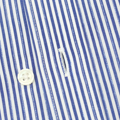 【中古】ダーバン D’URBAN コットン ストライプ 半袖シャツ ライトネイビーxホワイト【サイズ43】【 状態ランクB 】【 メンズ 】