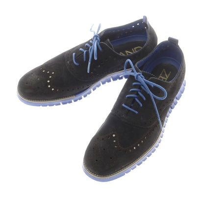 【中古】コールハーン COLE HAAN ZEROGRAND ウイングチップ スニーカー ブラックxブルー【 10 1/2M 】【 状態ランクC 】【 メンズ 】