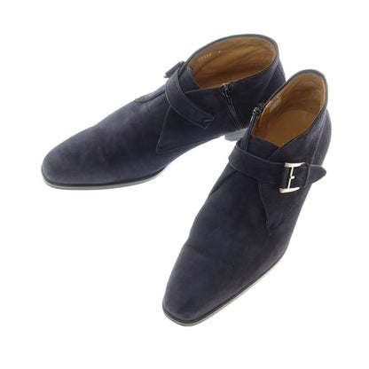 【中古】インテレッサ INTERESSA スエード シングルモンク ブーツ ネイビー【 9 】【 状態ランクB 】【 メンズ 】