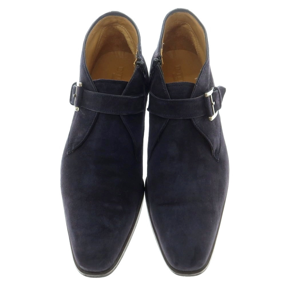 【中古】インテレッサ INTERESSA スエード シングルモンク ブーツ ネイビー【 9 】【 状態ランクB 】【 メンズ 】