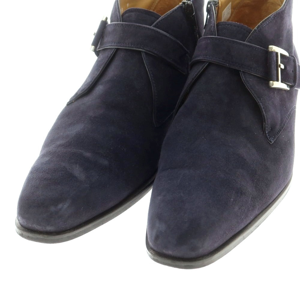 【中古】インテレッサ INTERESSA スエード シングルモンク ブーツ ネイビー【 9 】【 状態ランクB 】【 メンズ 】