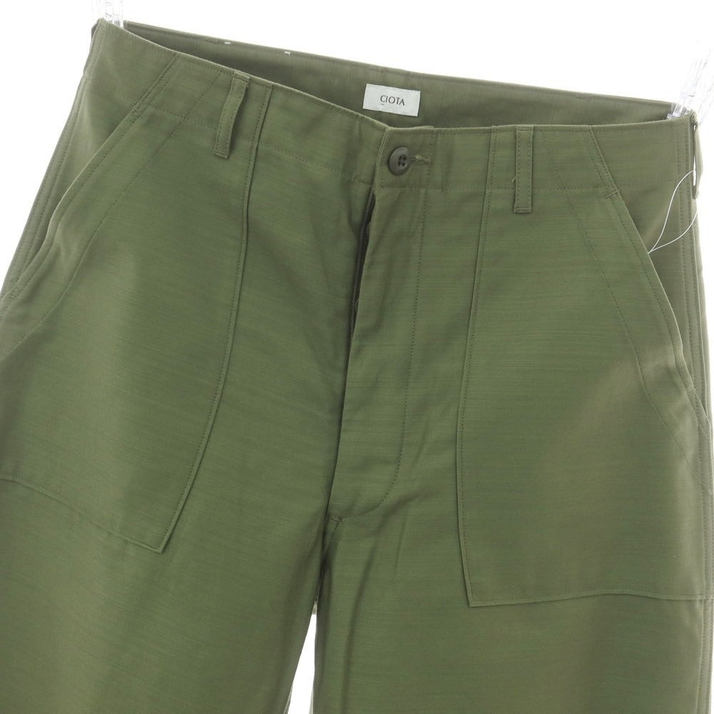 【中古】シオタ CIOTA スビンコットン バックサテン ベイカーパンツ オリーブ【 5 】【 状態ランクA 】【 メンズ 】