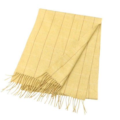 【中古】エルメネジルドゼニア Ermenegildo Zegna カシミヤ チェック マフラー イエロー【 状態ランクB 】【 メンズ 】