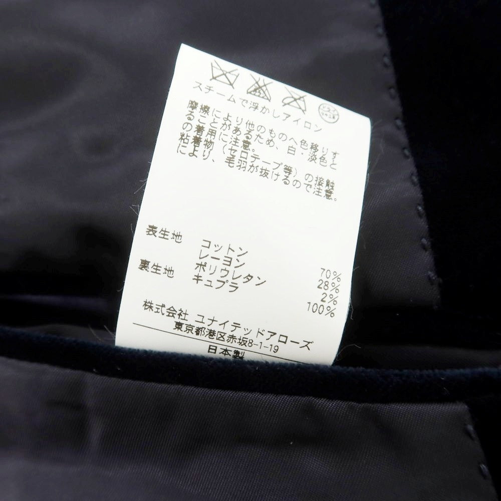 【中古】ソブリン SOVEREIGN ベロアコットン カジュアルジャケット ダークネイビー【 46 】【 状態ランクC 】【 メンズ 】