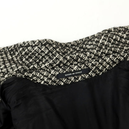 【中古】タリアトーレ TAGLIATORE MELVIN シルク混ウールコットン ダブルブレストコート ブラックxホワイト【 46 】【 状態ランクB 】【 メンズ 】