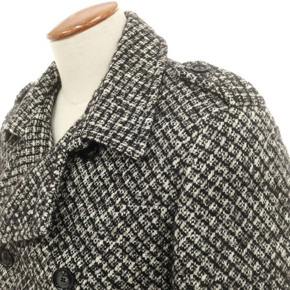 【中古】タリアトーレ TAGLIATORE MELVIN シルク混ウールコットン ダブルブレストコート ブラックxホワイト【 46 】【 状態ランクB 】【 メンズ 】