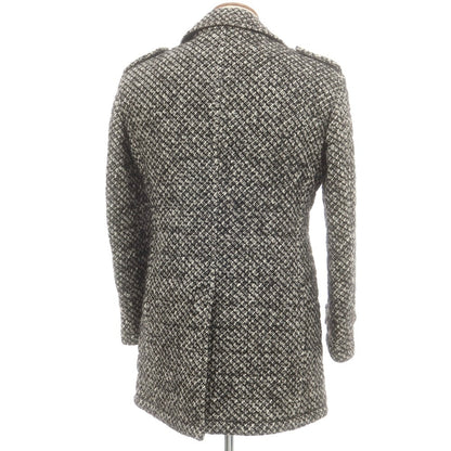 【中古】タリアトーレ TAGLIATORE MELVIN シルク混ウールコットン ダブルブレストコート ブラックxホワイト【 46 】【 状態ランクB 】【 メンズ 】