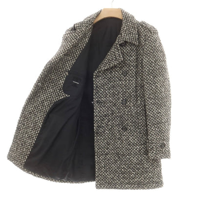 【中古】タリアトーレ TAGLIATORE MELVIN シルク混ウールコットン ダブルブレストコート ブラックxホワイト【 46 】【 状態ランクB 】【 メンズ 】