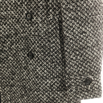 【中古】タリアトーレ TAGLIATORE MELVIN シルク混ウールコットン ダブルブレストコート ブラックxホワイト【 46 】【 状態ランクB 】【 メンズ 】 [BPD]