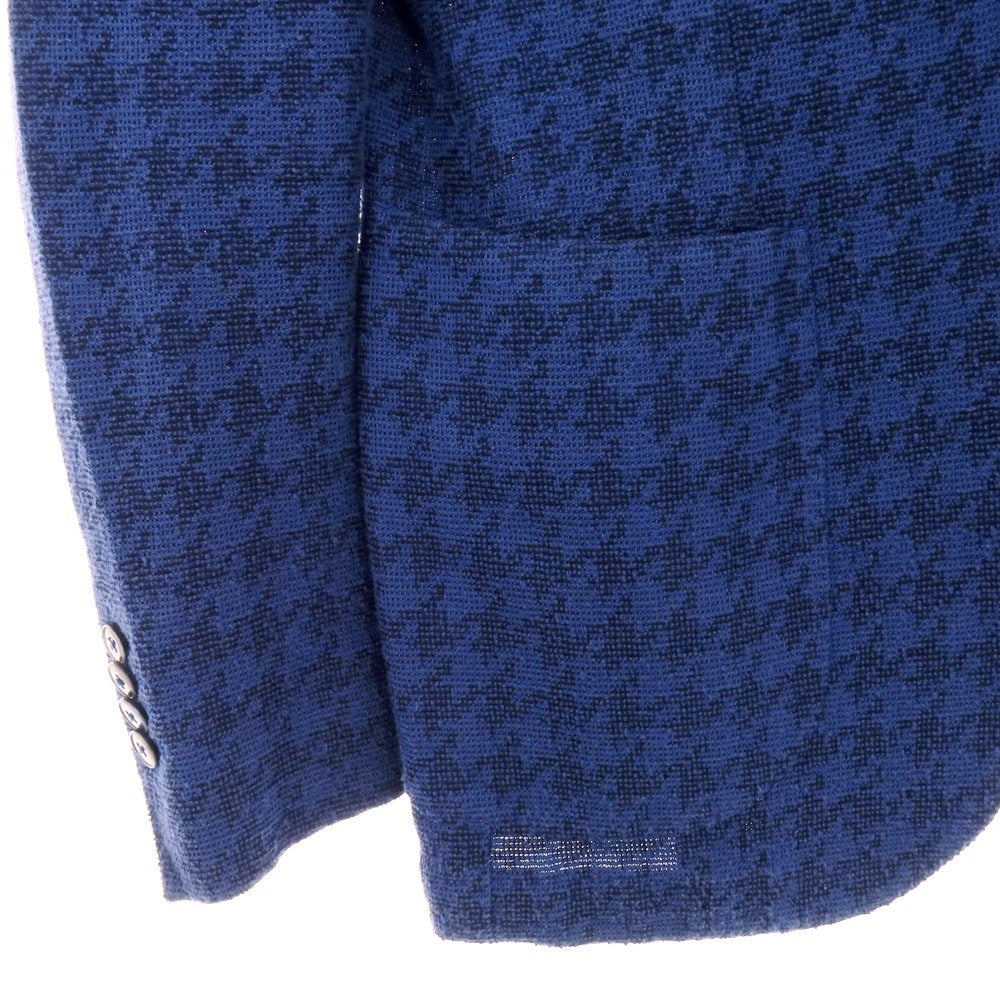 【中古】エルビーエム1911 L.B.M.1911 コットンナイロン ジャージー ハウンドトゥース 2B カジュアルジャケット ブルーxネイビー【 46 】【 状態ランクC 】【 メンズ 】