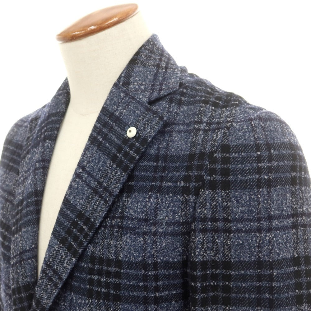 【中古】エルビーエム1911 L.B.M.1911 ウールポリエステル チェック カジュアルジャケット グレーネイビーxブラック【 サイズ46 】【 状態ランクB 】【 メンズ 】 [CPD]