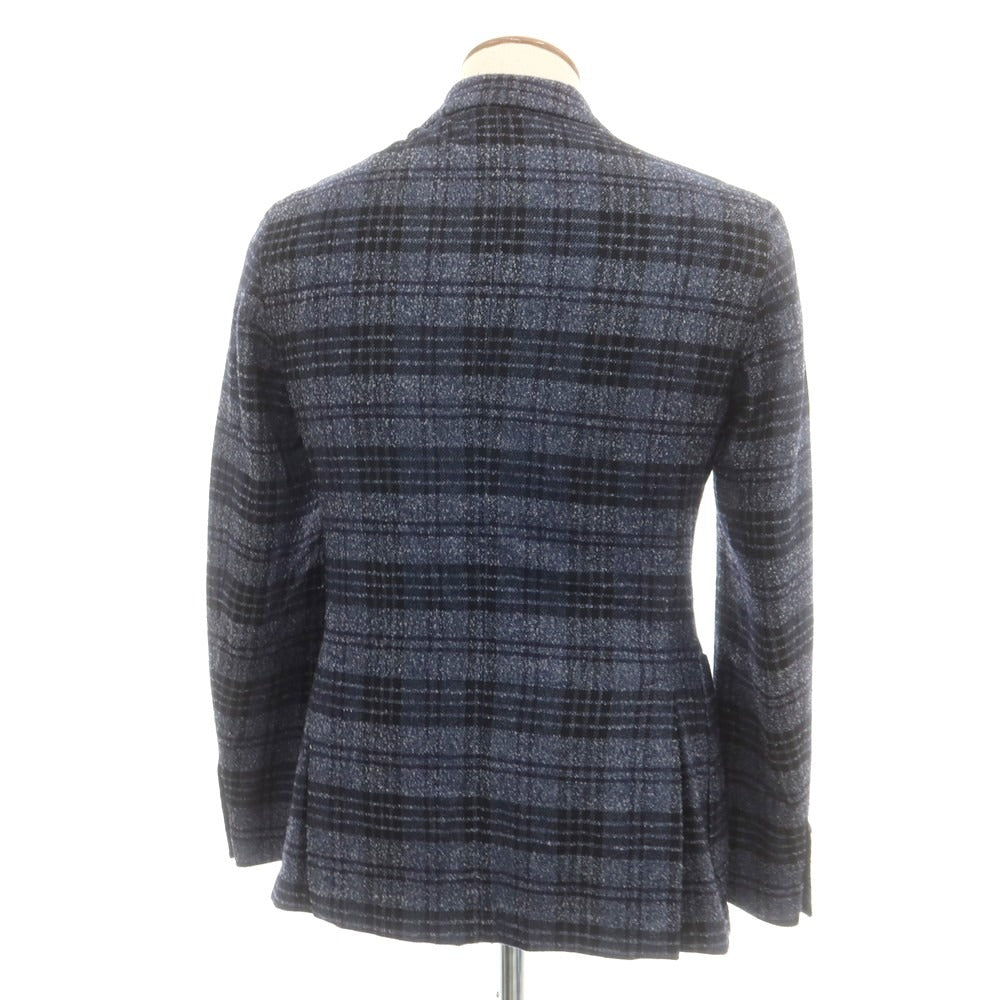 【中古】エルビーエム1911 L.B.M.1911 ウールポリエステル チェック カジュアルジャケット グレーネイビーxブラック【 46 】【 状態ランクB 】【 メンズ 】