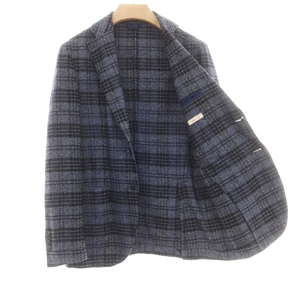 【中古】エルビーエム1911 L.B.M.1911 ウールポリエステル チェック カジュアルジャケット グレーネイビーxブラック【 46 】【 状態ランクB 】【 メンズ 】
