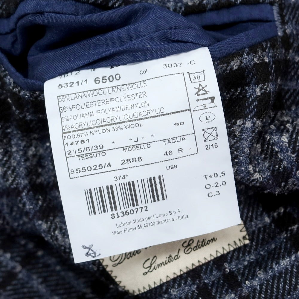 【中古】エルビーエム1911 L.B.M.1911 ウールポリエステル チェック カジュアルジャケット グレーネイビーxブラック【 46 】【 状態ランクB 】【 メンズ 】