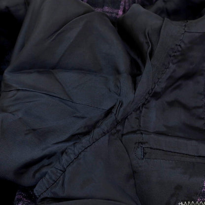 【中古】ブルーエグリージオ Blu e Grigio ウールカシミヤ カジュアルジャケット ブラックネイビーxライトパープル【 46-6Drop 】【 状態ランクB 】【 メンズ 】