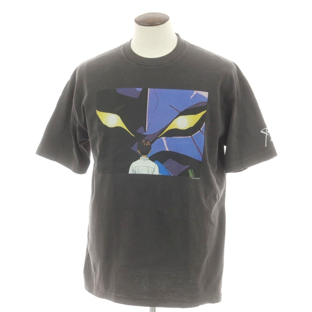 【中古】エヴァンゲリオン:95 EVANGELION:95 ダメージ加工 クルーネック 半袖Ｔシャツ ダークグレー【サイズL】【 状態ランクA 】【 メンズ 】[CPD]