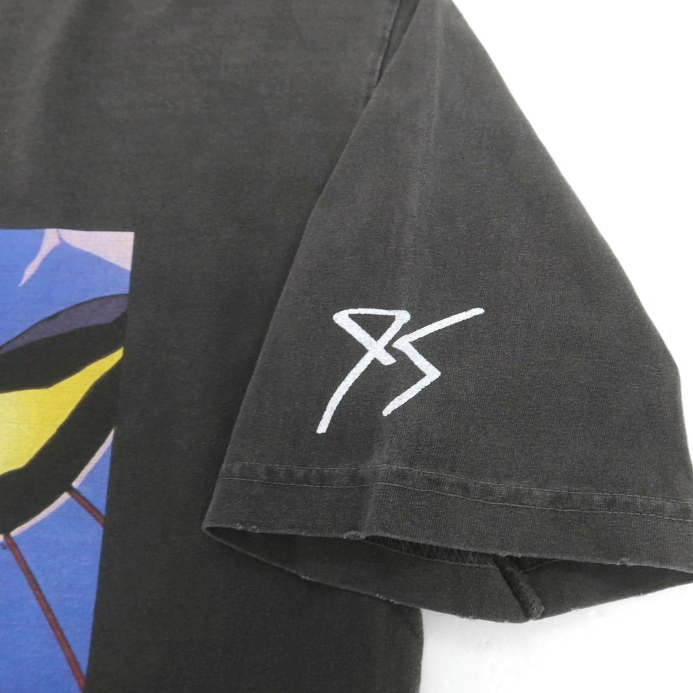 【中古】エヴァンゲリオン:95 EVANGELION:95 ダメージ加工 クルーネック 半袖Ｔシャツ ダークグレー【サイズL】【 状態ランクA 】【 メンズ 】[CPD]