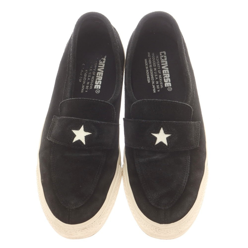 【中古】ネクサスセブン NEXUSVII × CONVERSE ADDICT One Star Loafer スエード スニーカー ブラック【 サイズ27 】【 状態ランクC 】【 メンズ 】 [BPD]