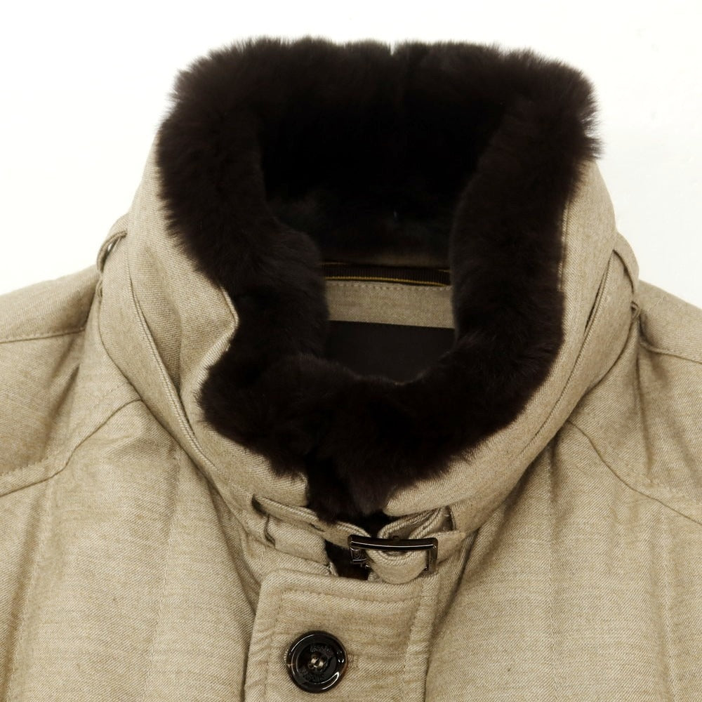 【中古】ムーレー MOORER ウールカシミヤ ダウンコート ベージュ【 50 】【 状態ランクB 】【 メンズ 】