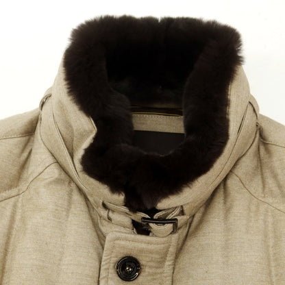 【中古】ムーレー MOORER ウールカシミヤ ダウンコート ベージュ【 50 】【 状態ランクB 】【 メンズ 】