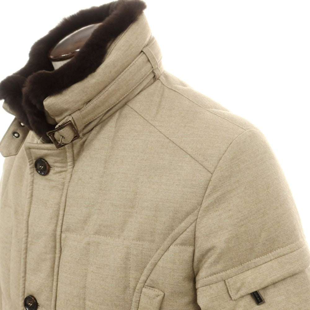 【中古】ムーレー MOORER ウールカシミヤ ダウンコート ベージュ【 50 】【 状態ランクB 】【 メンズ 】