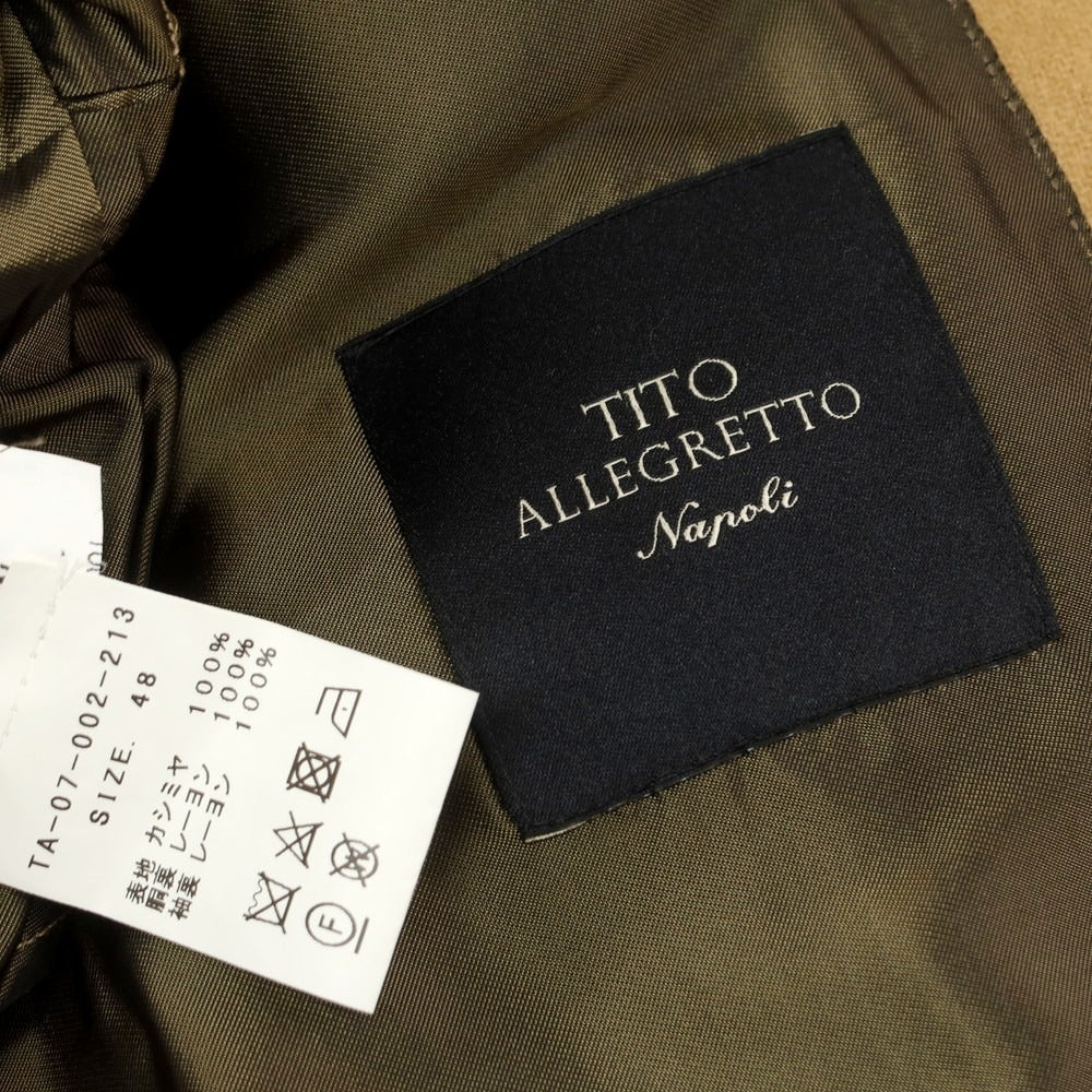 【中古】ティト アレグレット TITO ALLEGRETTO カシミヤ チェスターフィールドコート キャメルベージュ【 48 】【 状態ランクB 】【 メンズ 】