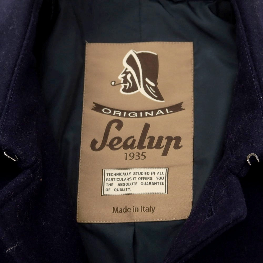【中古】シーラップ Sealup ウール ステンカラーコート ネイビー【 50 】【 状態ランクA 】【 メンズ 】