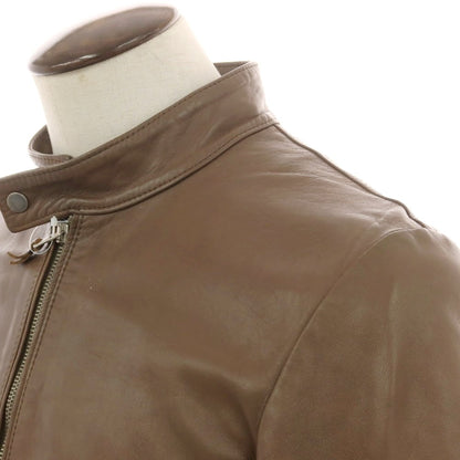 【中古】エンメティ EMMETI ラムスキンレザー シングルライダースジャケット ブラウン【 52 】【 状態ランクC 】【 メンズ 】