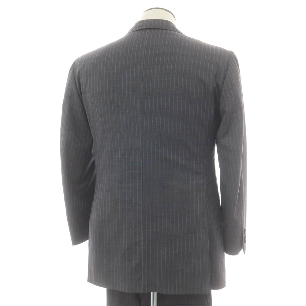 【中古】スティレ ラティーノ STILE LATINO ウール ストライプ 3つボタンスーツ ダークグレー【 サイズ50 】【 状態ランクB 】【 メンズ 】 [CPD]