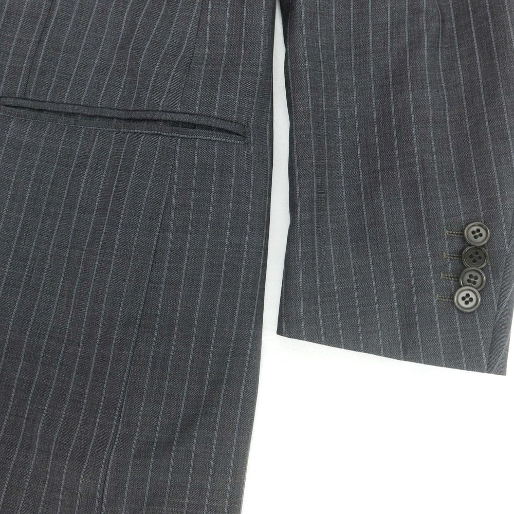 【中古】スティレ ラティーノ STILE LATINO ウール ストライプ 3つボタンスーツ ダークグレー【 サイズ50 】【 状態ランクB 】【 メンズ 】 [CPD]