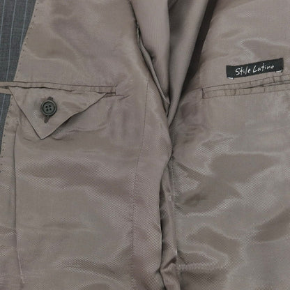 【中古】スティレ ラティーノ STILE LATINO ウール ストライプ 3つボタンスーツ ダークグレー【 50 】【 状態ランクB 】【 メンズ 】