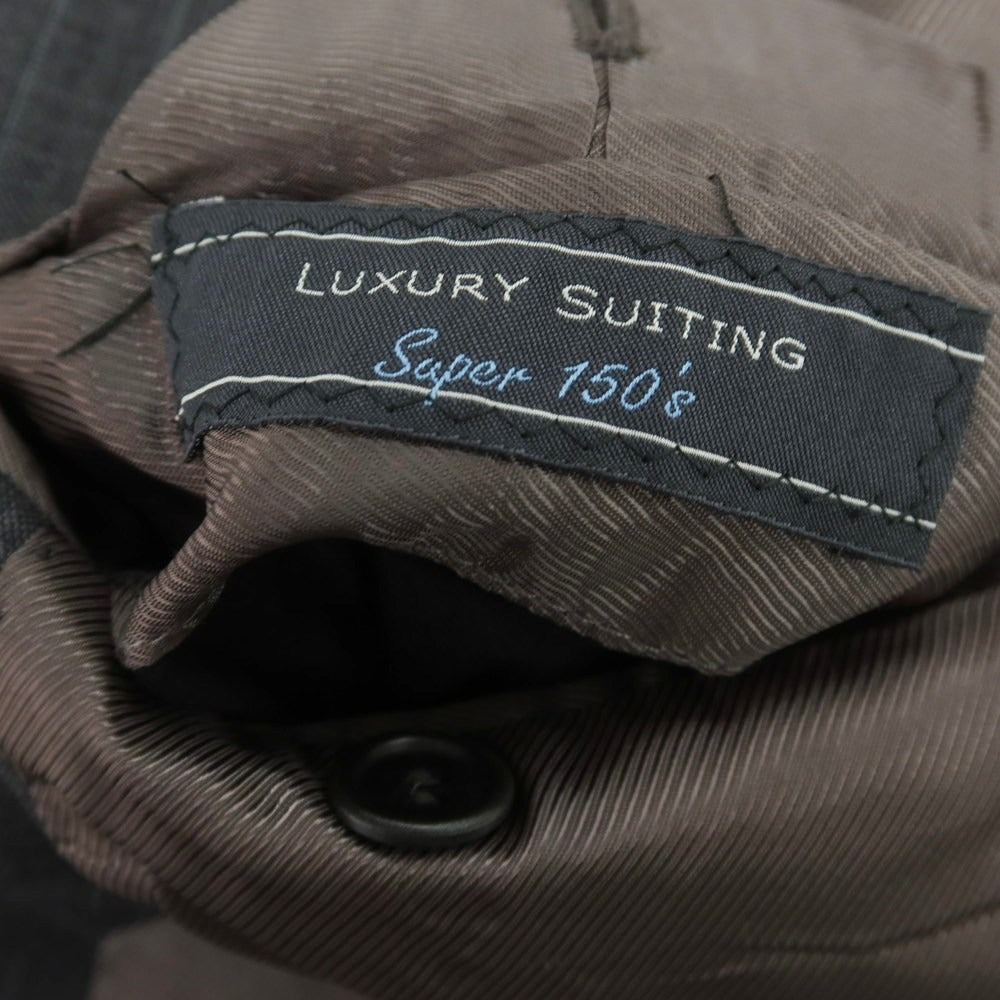 【中古】スティレ ラティーノ STILE LATINO ウール ストライプ 3つボタンスーツ ダークグレー【 サイズ50 】【 状態ランクB 】【 メンズ 】 [CPD]