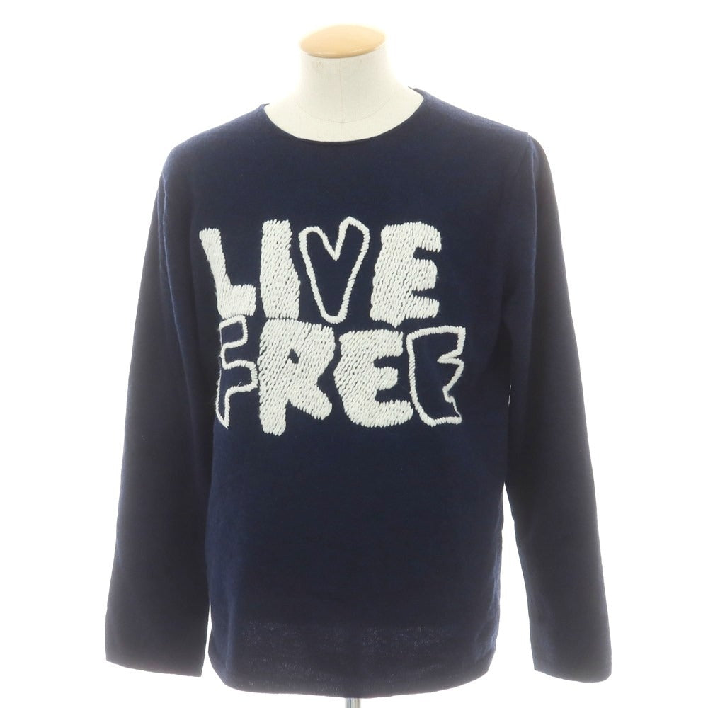 【中古】コムデギャルソンシャツ COMME des GARCONS SHIRT 2024年秋冬 ウール クルーネック プルオーバーニット ネイビー【 M 】【 状態ランクB 】【 メンズ 】