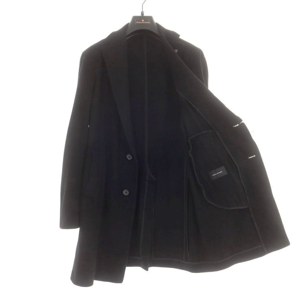【中古】タリアトーレ TAGLIATORE カシミヤ チェスターフィールドコート ブラック【 46 】【 状態ランクB 】【 メンズ 】