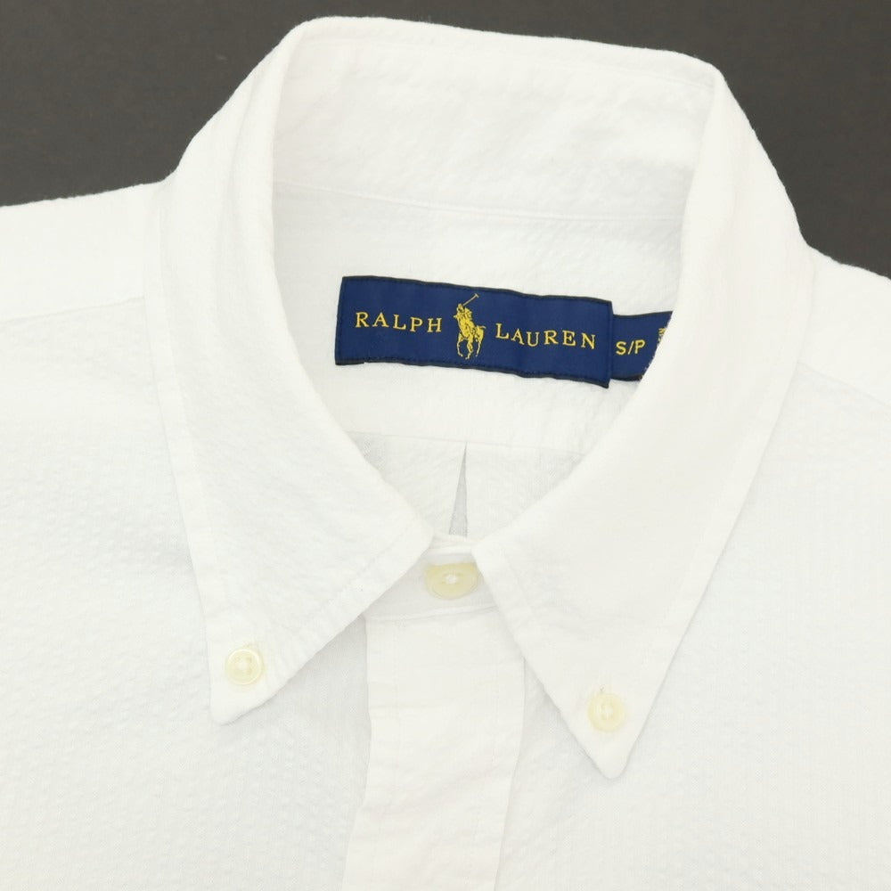 【中古】ラルフローレン RALPH LAUREN シアサッカー 半袖シャツ ホワイト【サイズS】【 状態ランクB 】【 メンズ 】